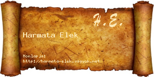 Harmata Elek névjegykártya